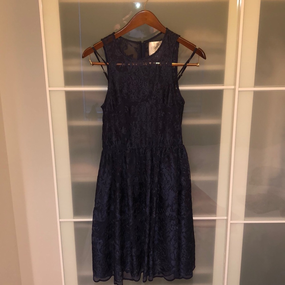 Navy Blue Lace Dress (comes with slip)